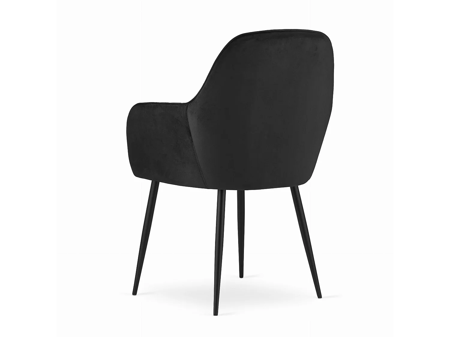 Chaise LUGO - velours noir / pieds noirs x 1