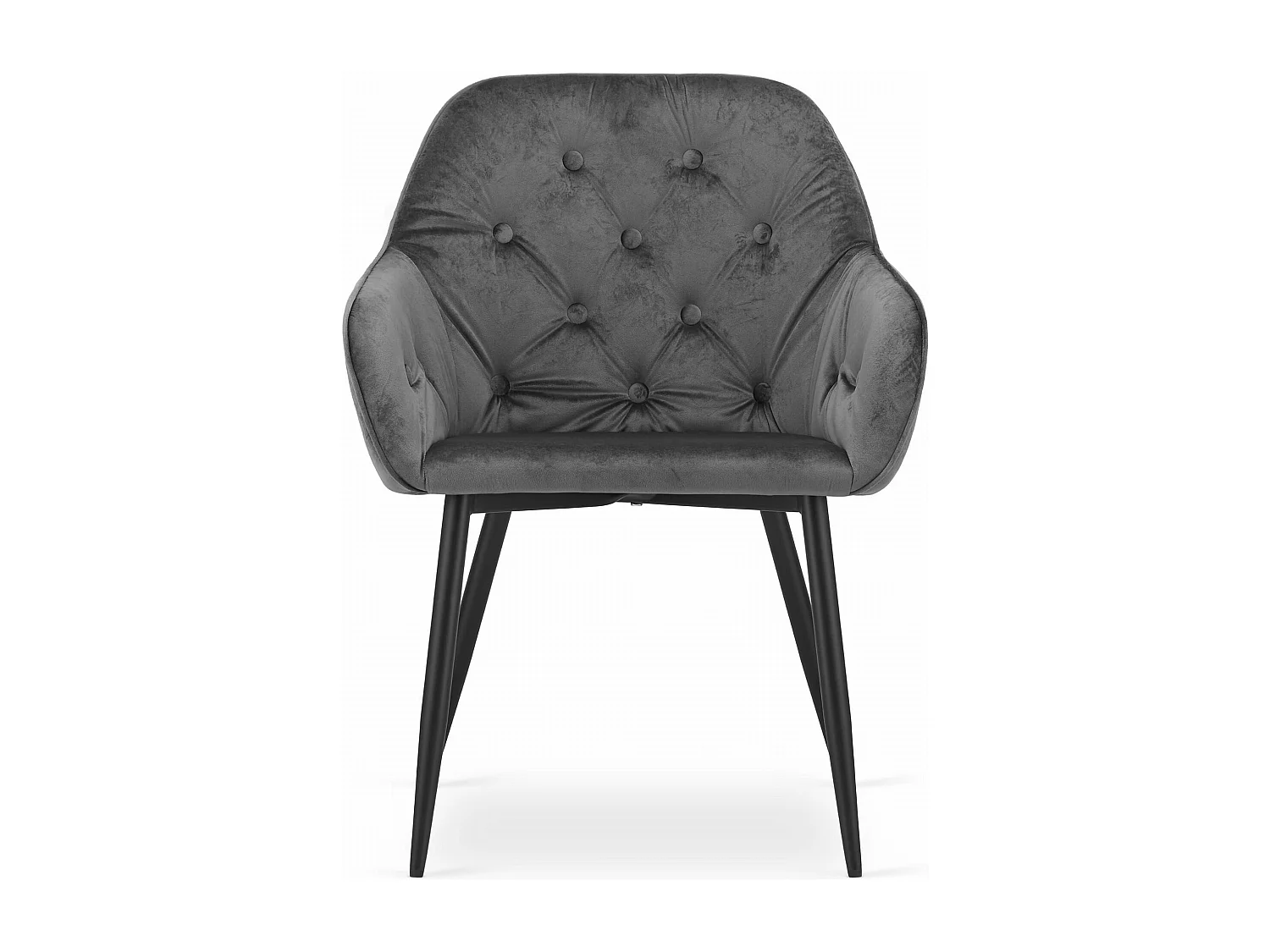 Chaise FORIO - velours gris / pieds noirs x 1