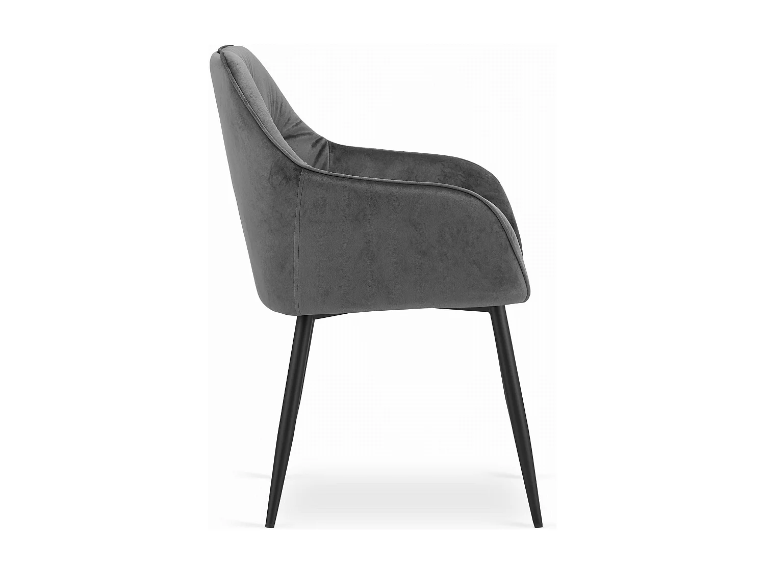 Chaise FORIO - velours gris / pieds noirs x 1