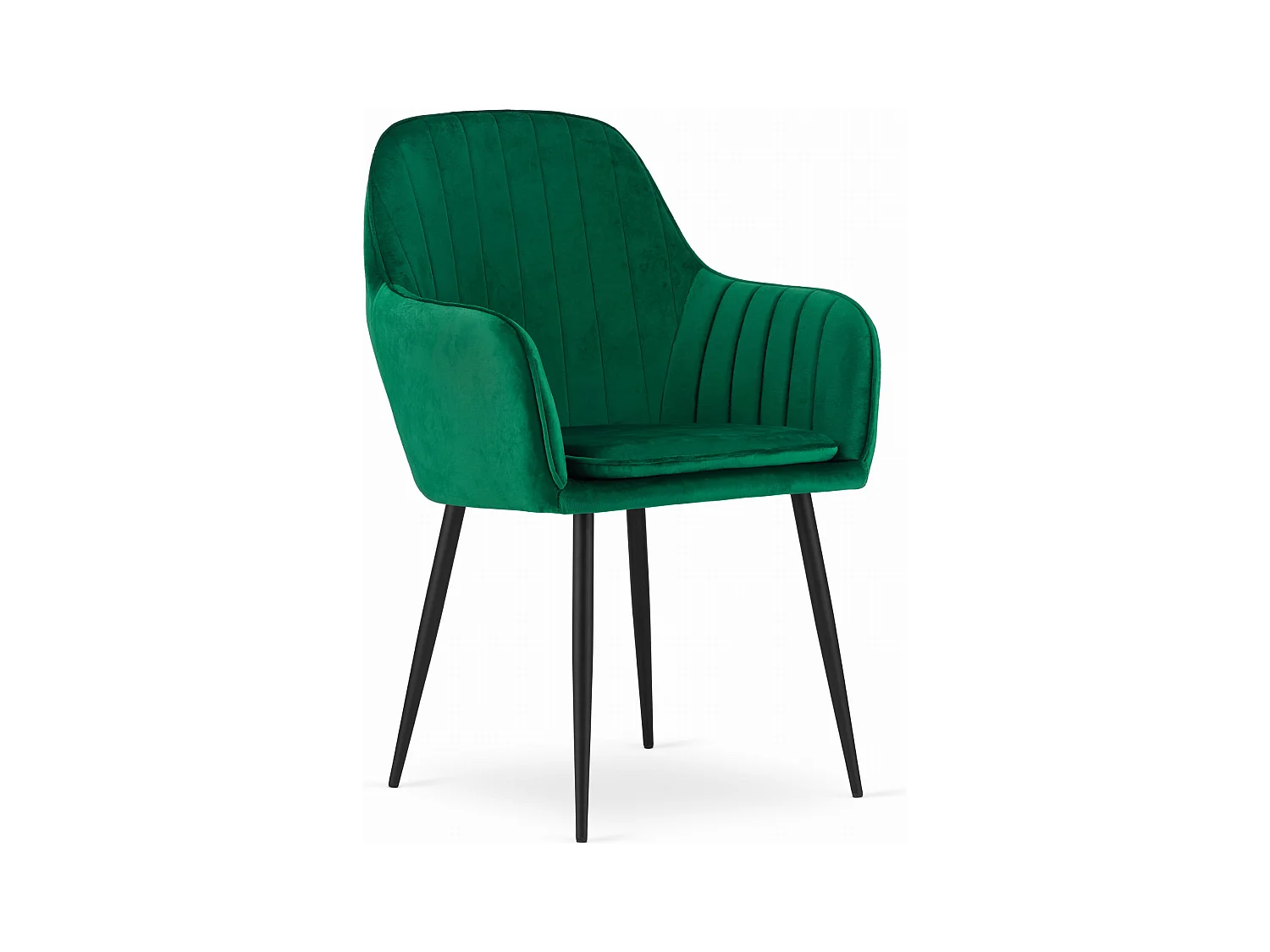 Chaise LUGO - velours vert / pieds noirs x 1