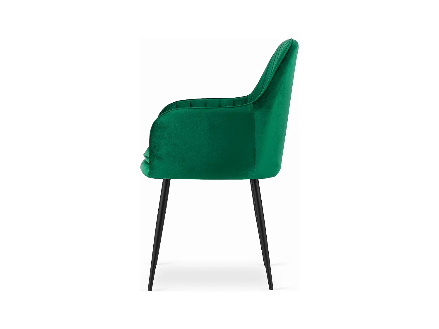 Chaise LUGO - velours vert / pieds noirs x 1