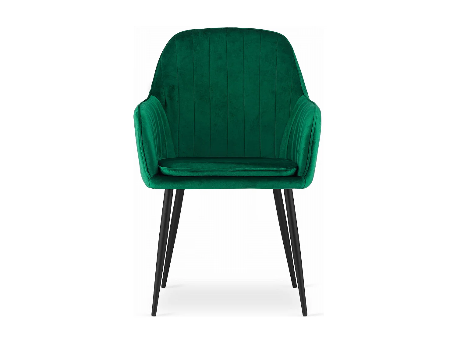 Chaise LUGO - velours vert / pieds noirs x 1