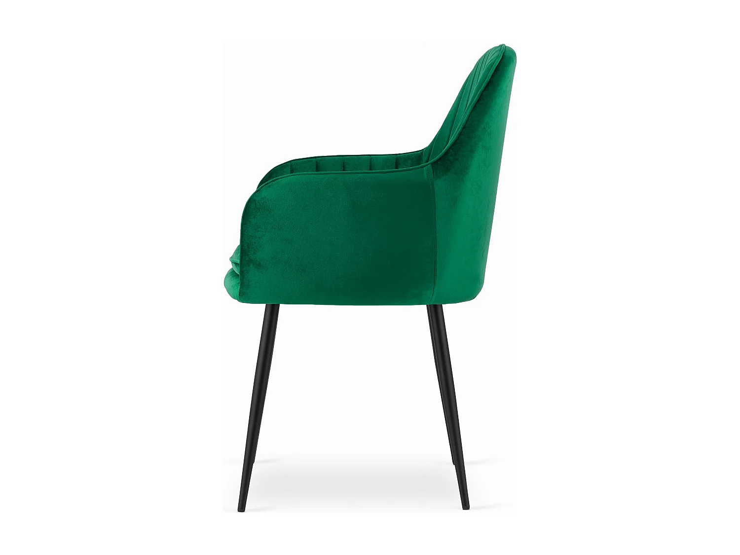 Chaise LUGO - velours vert / pieds noirs x 1