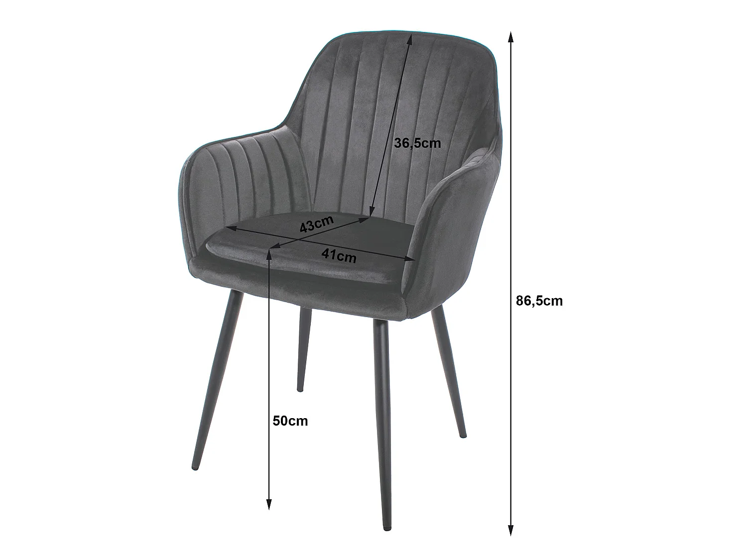 Eetkamerstoel LUGO fluweel groen zwart 86,5x57,5x56,5 cm