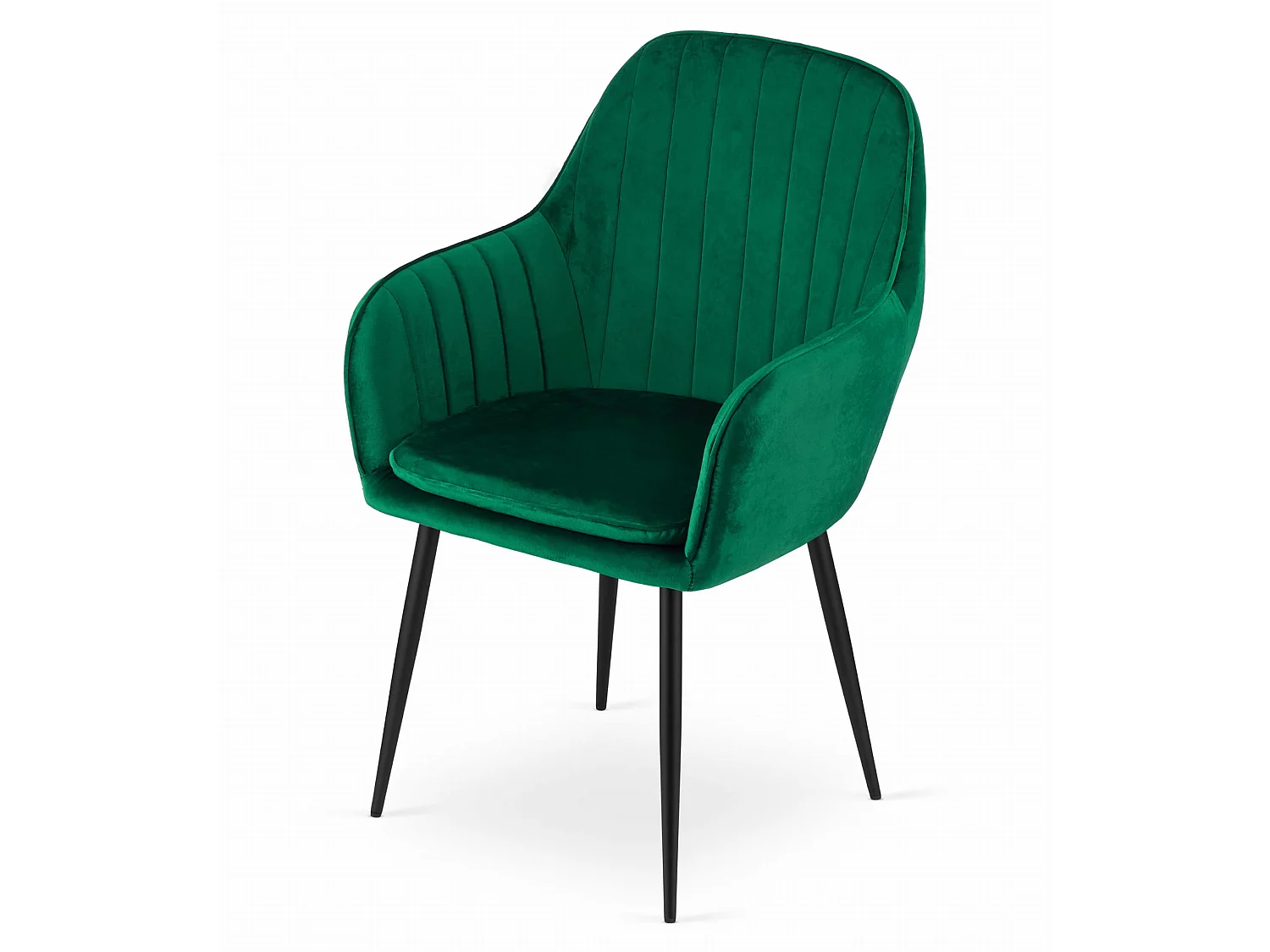 Eetkamerstoel LUGO fluweel groen zwart 86,5x57,5x56,5 cm