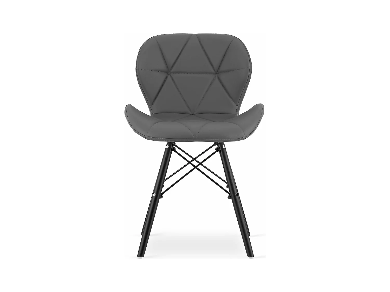 Chaise LAGO en éco-cuir - pieds gris / noirs x 1