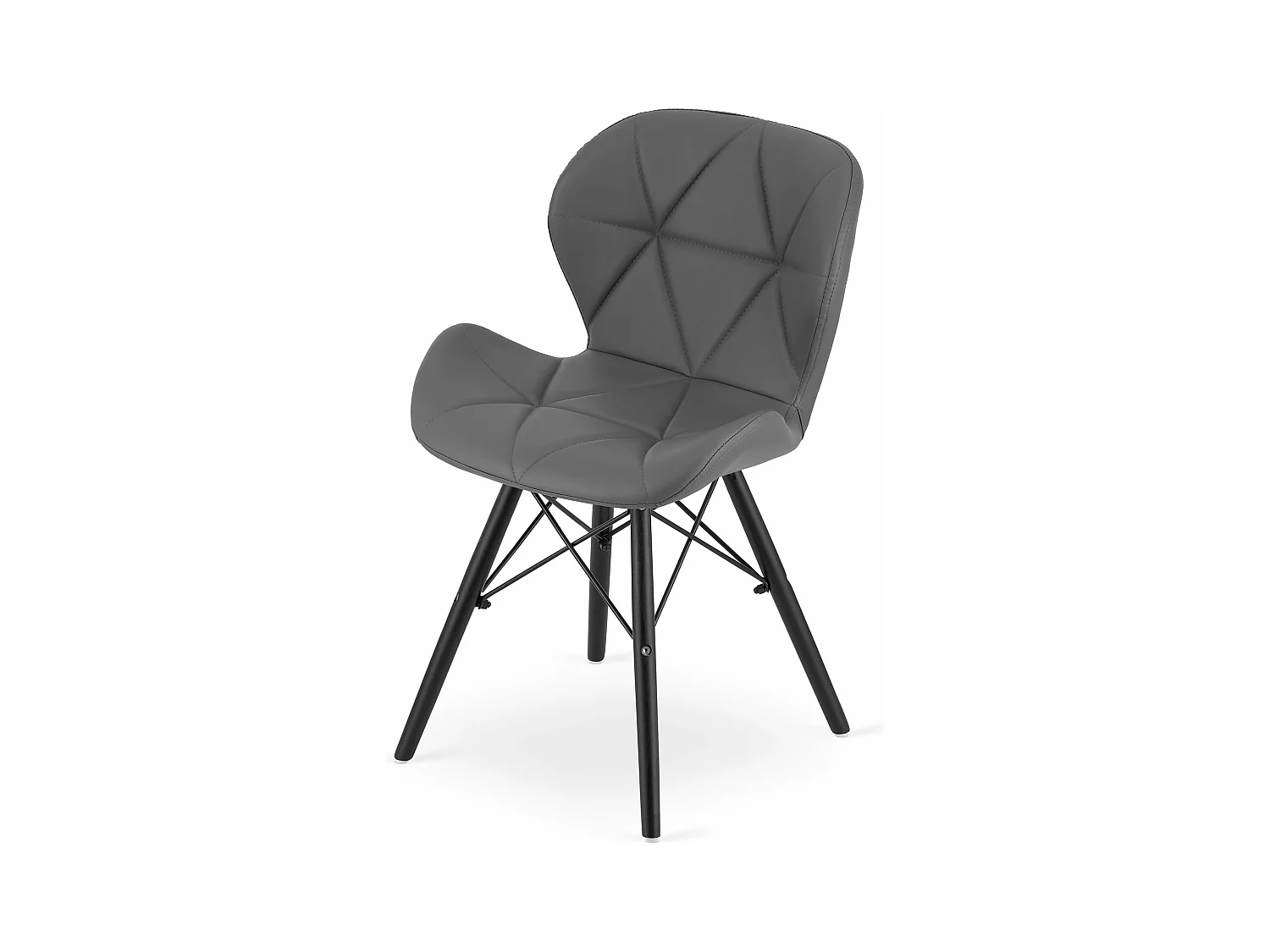 Chaise LAGO en éco-cuir - pieds gris / noirs x 1