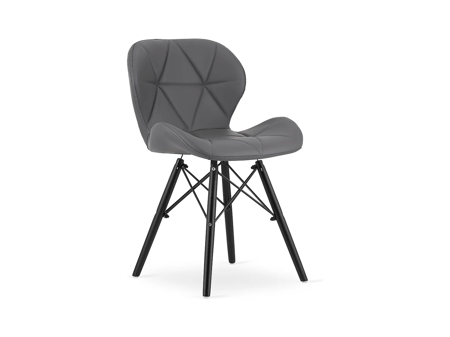 Chaise LAGO en éco-cuir - pieds gris / noirs x 1