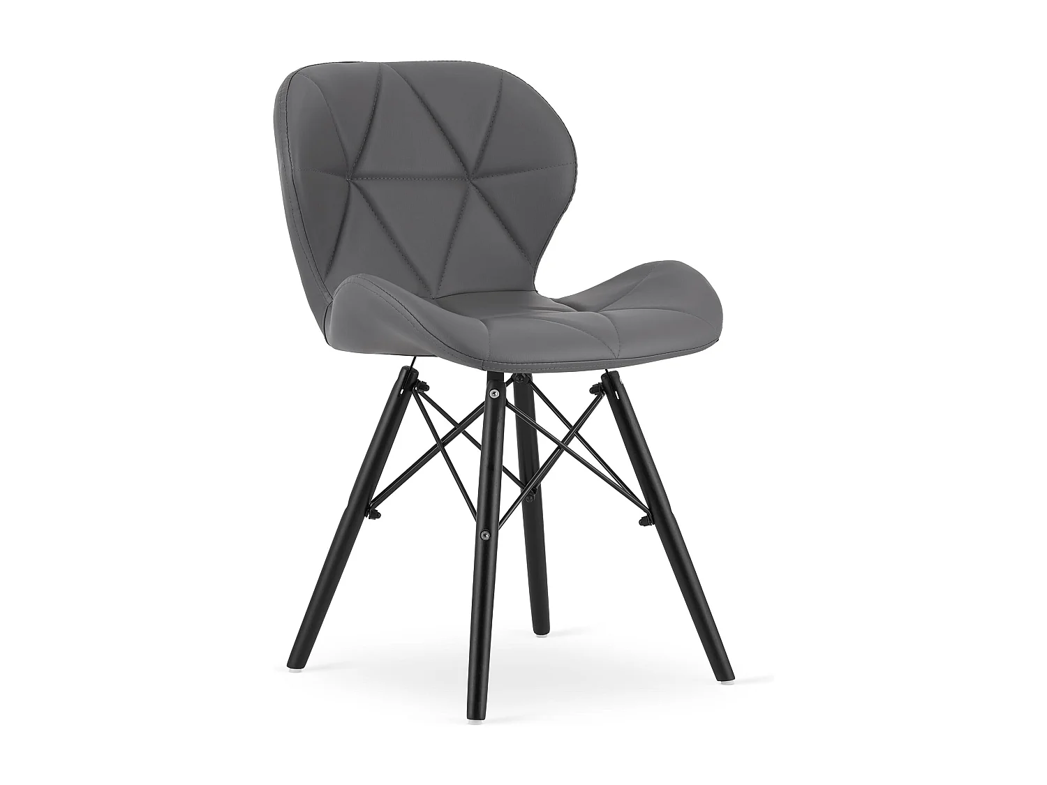 Chaise LAGO en éco-cuir - pieds gris / noirs x 1