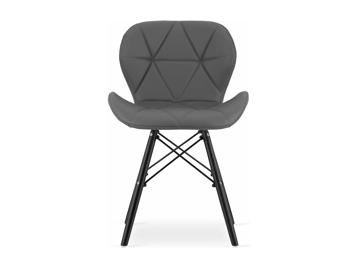 Chaise LAGO en éco-cuir - pieds gris / noirs x 1