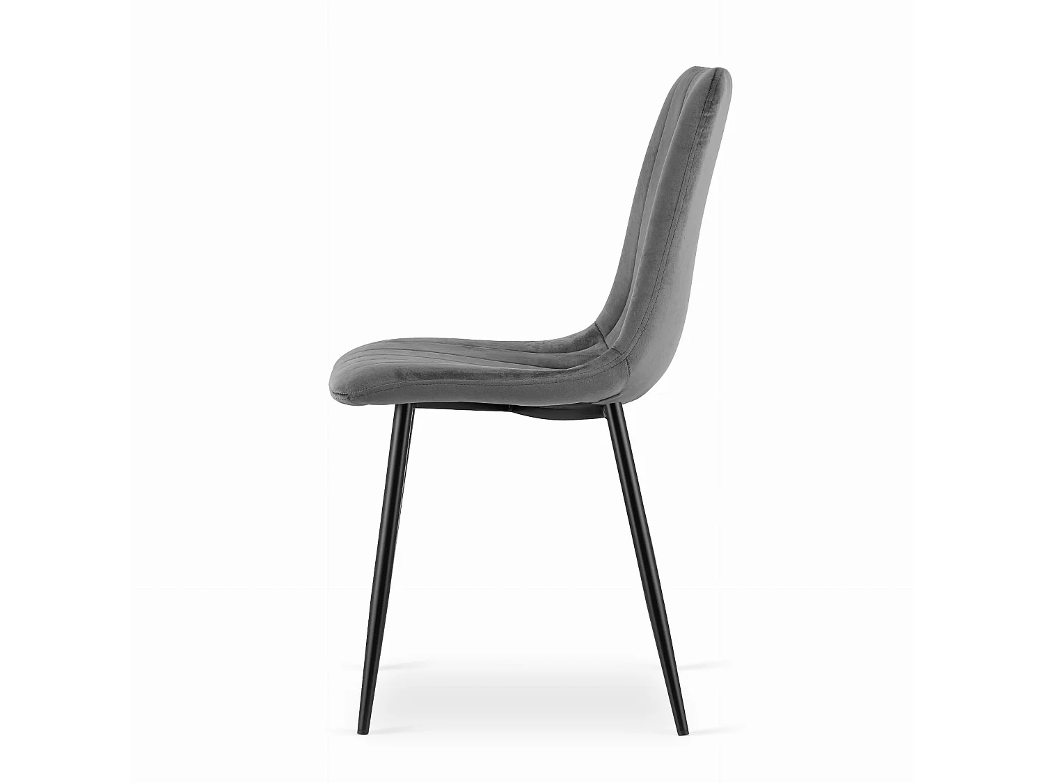 Sedia da pranzo e cucina LAVA in velluto grigio scuro 90x43x51 cm