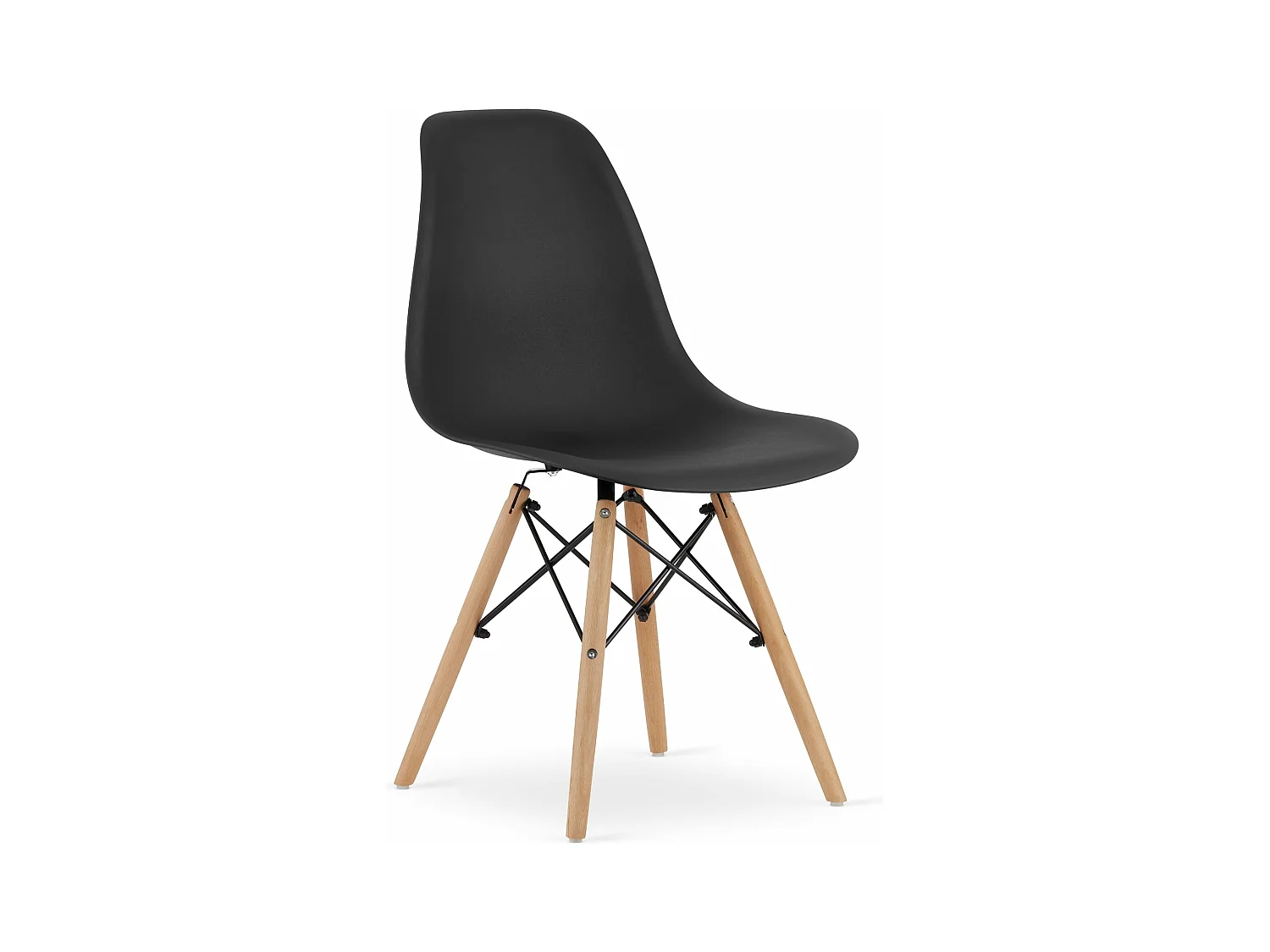 Chaise OSAKA noire / pieds naturels x 1