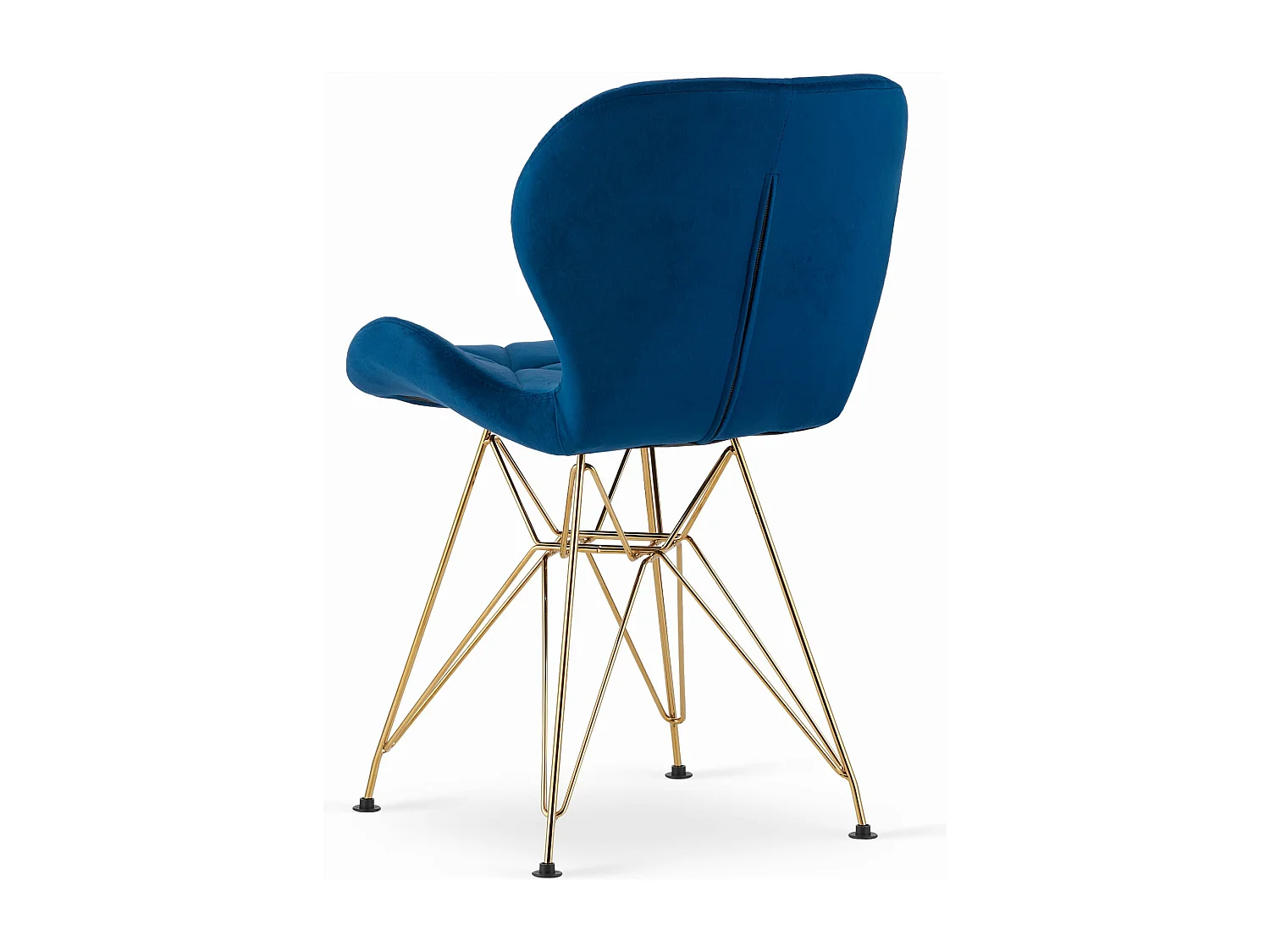 Chaise NEST - velours bleu marine / pieds dorés x 1