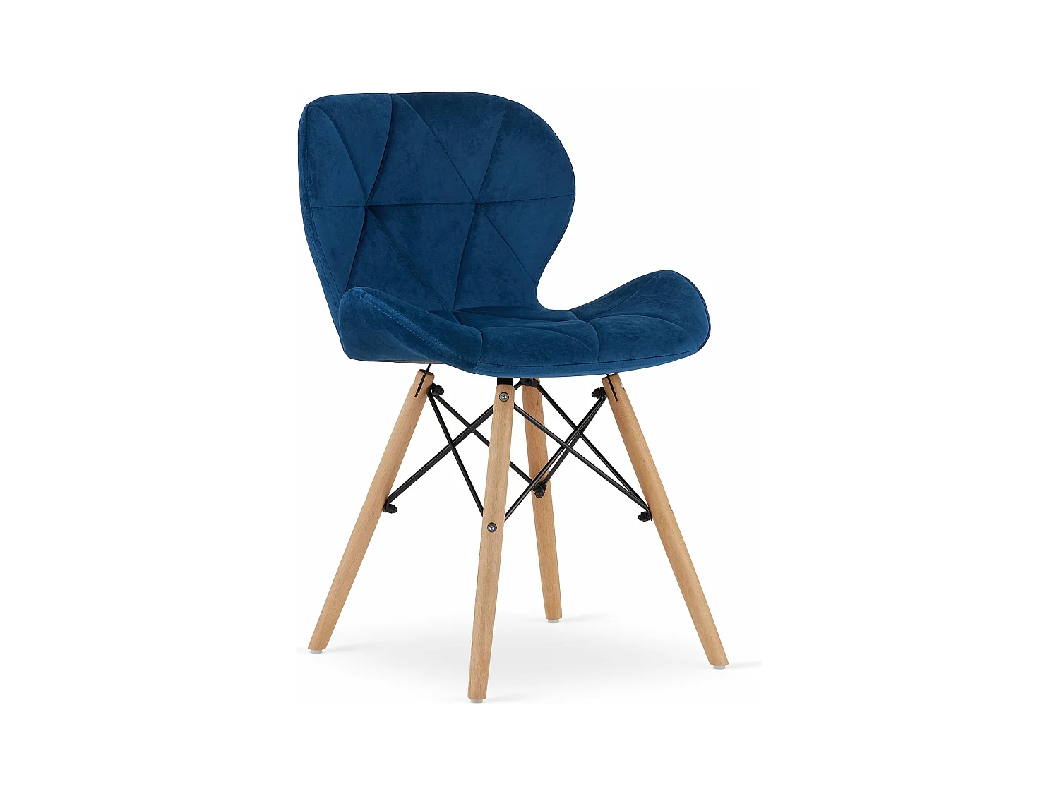 Chaise LAGO en velours - bleu marine x 1