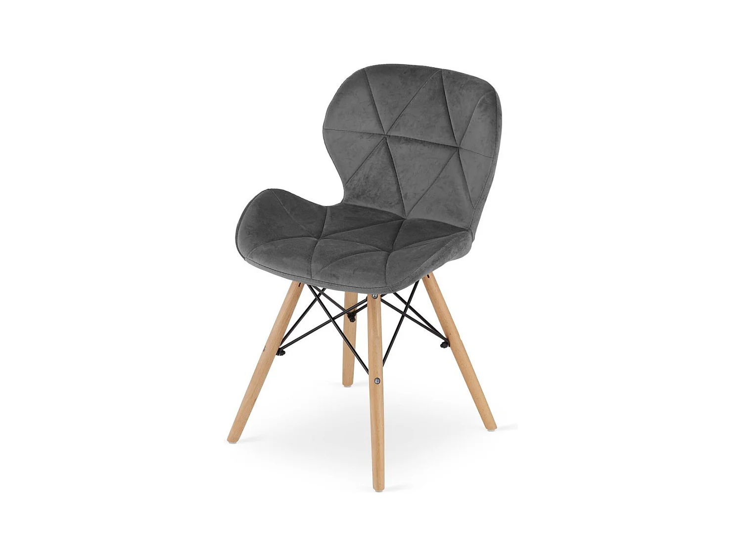 Chaise LAGO en velours - Gris x 1