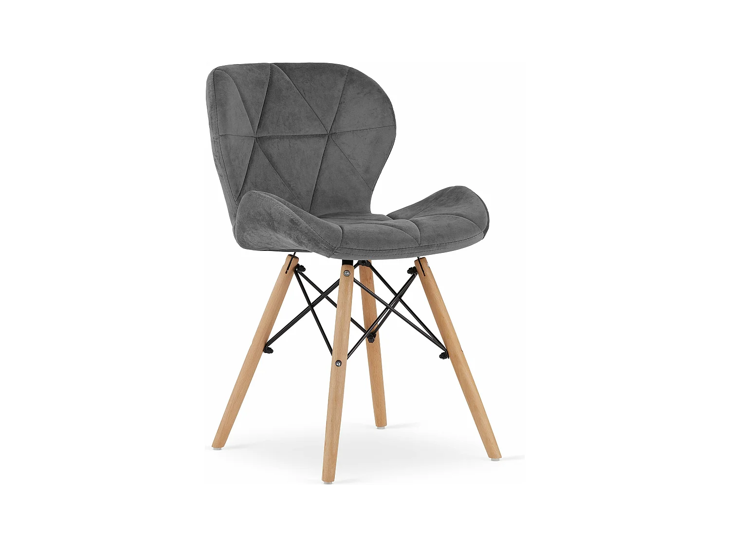 Chaise LAGO en velours - Gris x 1