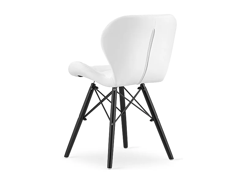 Chaise LAGO en éco-cuir - pieds blancs / noirs x 1