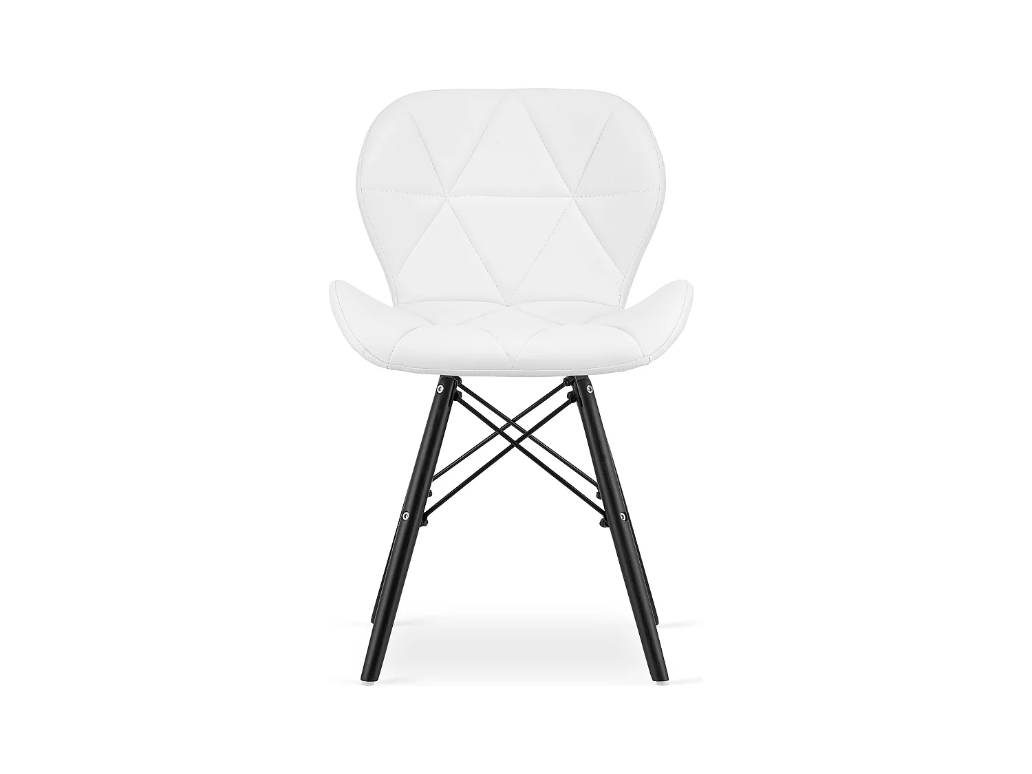 Krzesło LAGO ekoskóra - białe / nogi czarne x 1