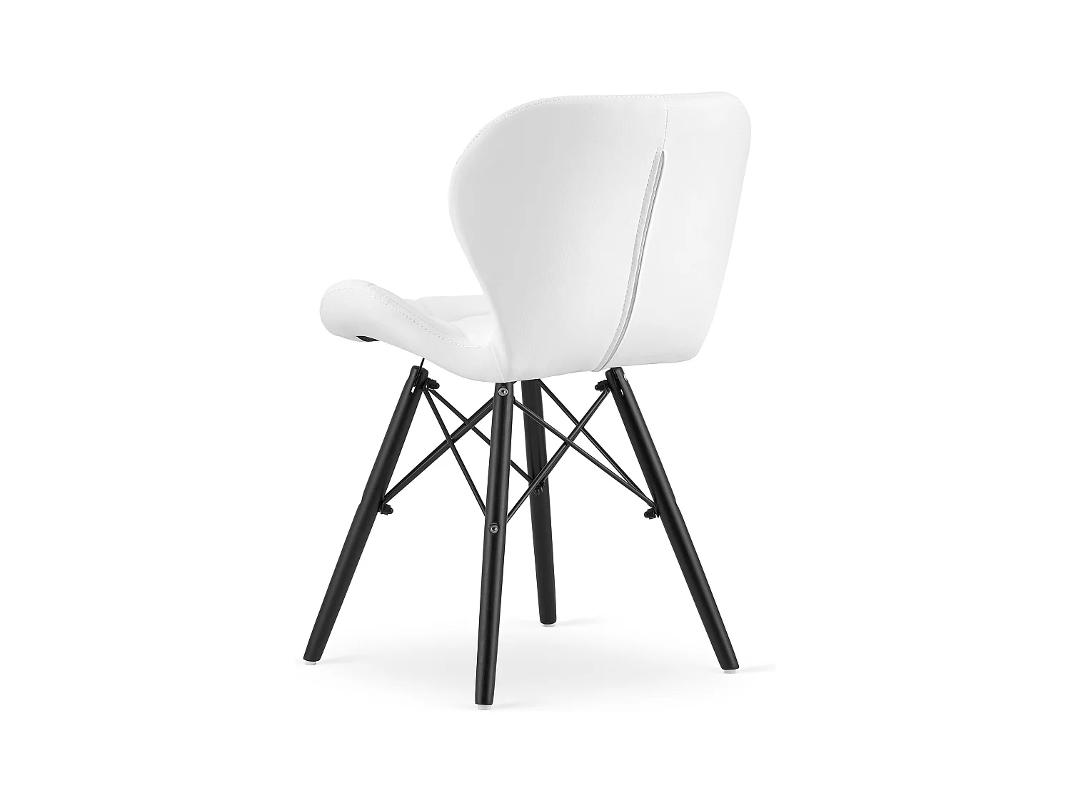 Krzesło LAGO ekoskóra - białe / nogi czarne x 1