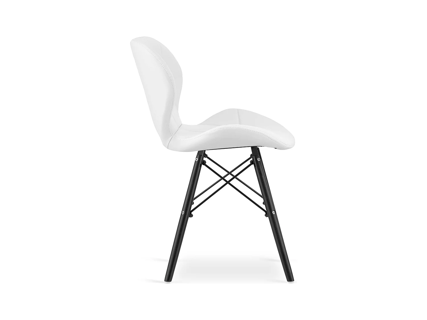 Krzesło LAGO ekoskóra - białe / nogi czarne x 1