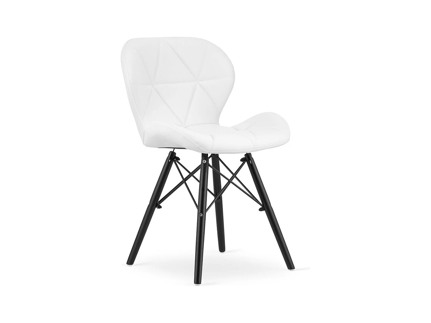 Krzesło LAGO ekoskóra - białe / nogi czarne x 1