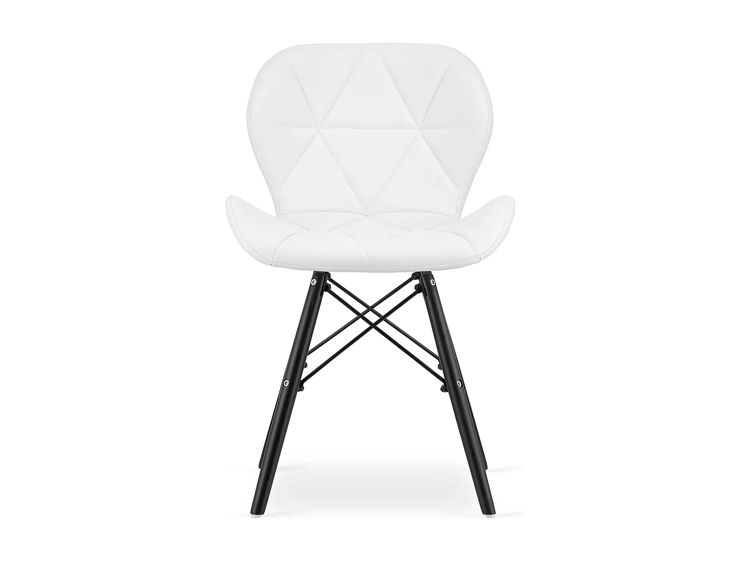 Chaise LAGO en éco-cuir - pieds blancs / noirs x 1