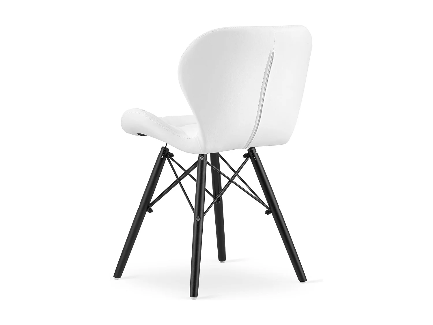 Chaise LAGO en éco-cuir - pieds blancs / noirs x 1
