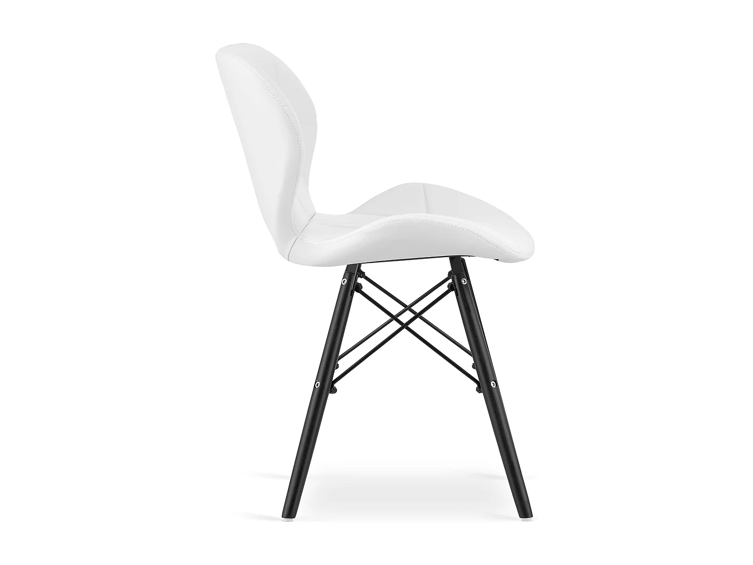 Chaise LAGO en éco-cuir - pieds blancs / noirs x 1
