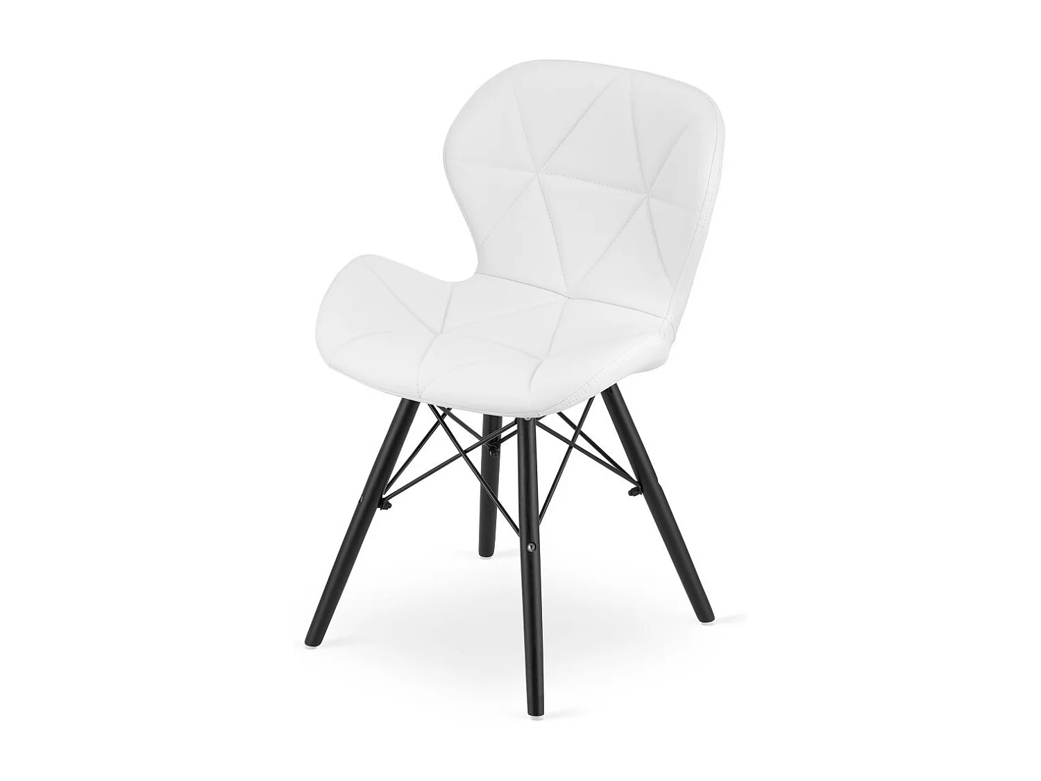 Chaise LAGO en éco-cuir - pieds blancs / noirs x 1