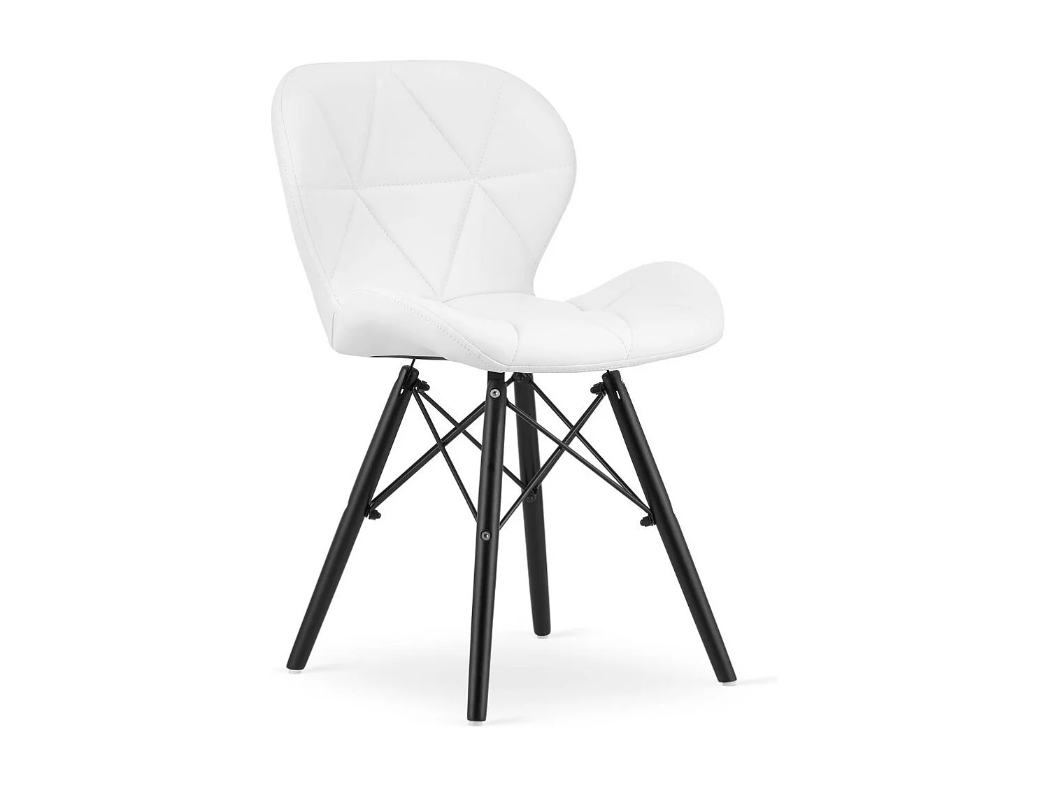 Chaise LAGO en éco-cuir - pieds blancs / noirs x 1