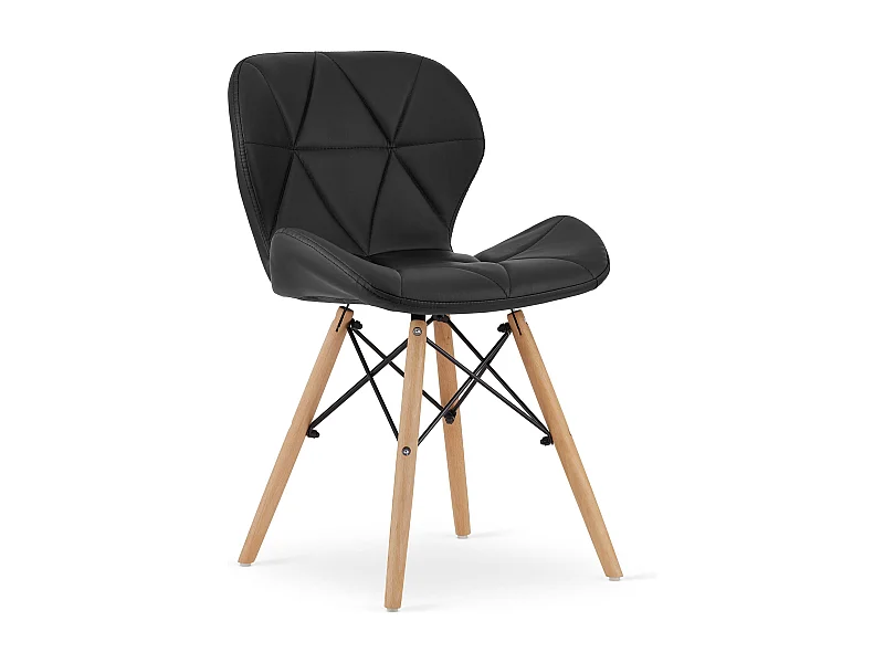 Chaise en éco-cuir LAGO - noir x 1