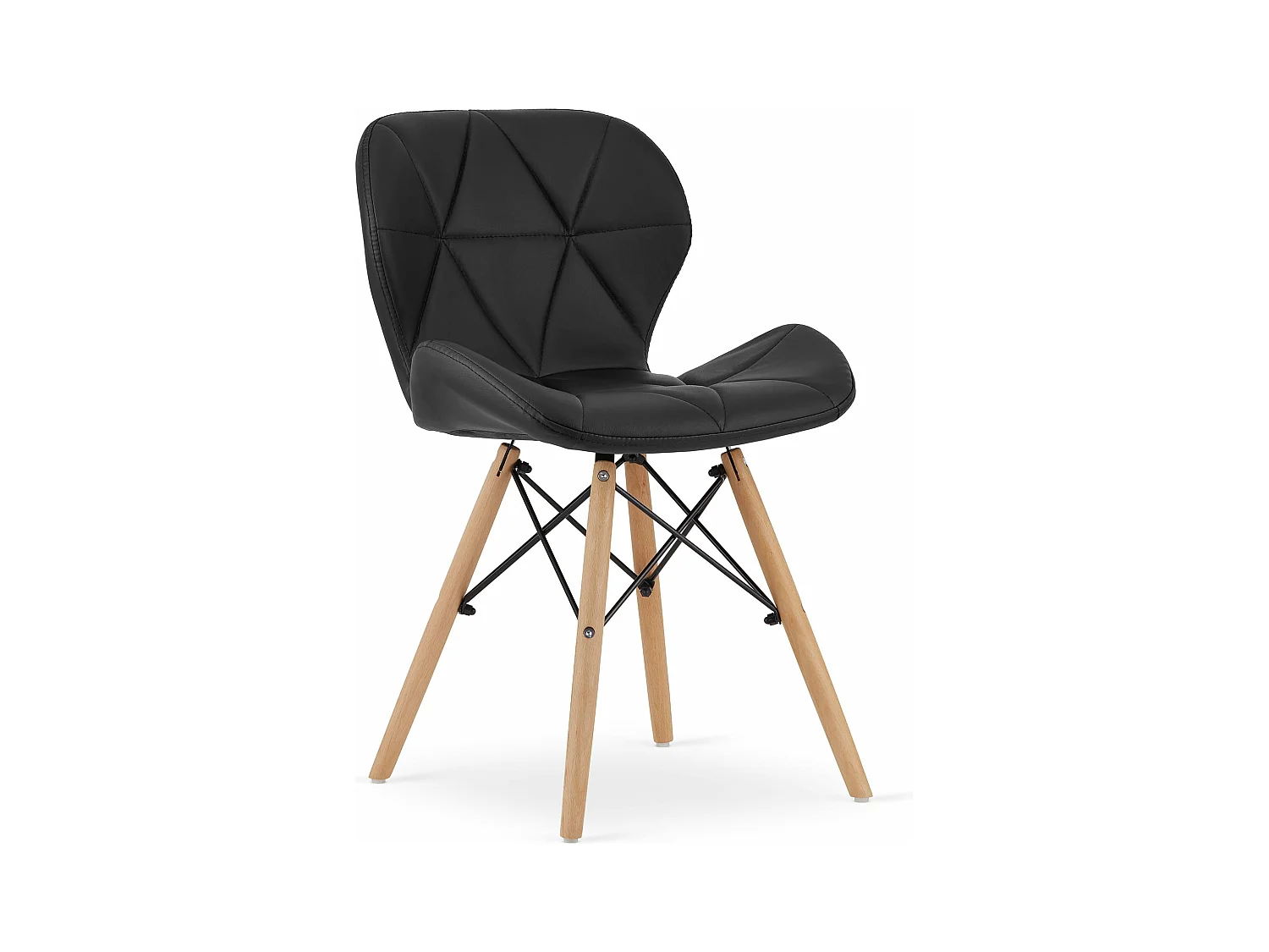 Chaise en éco-cuir LAGO - noir x 1