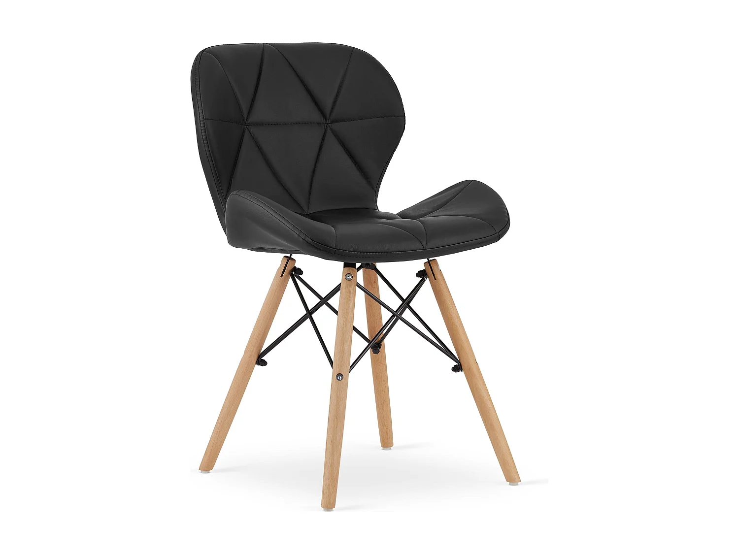 Chaise en éco-cuir LAGO - noir x 1