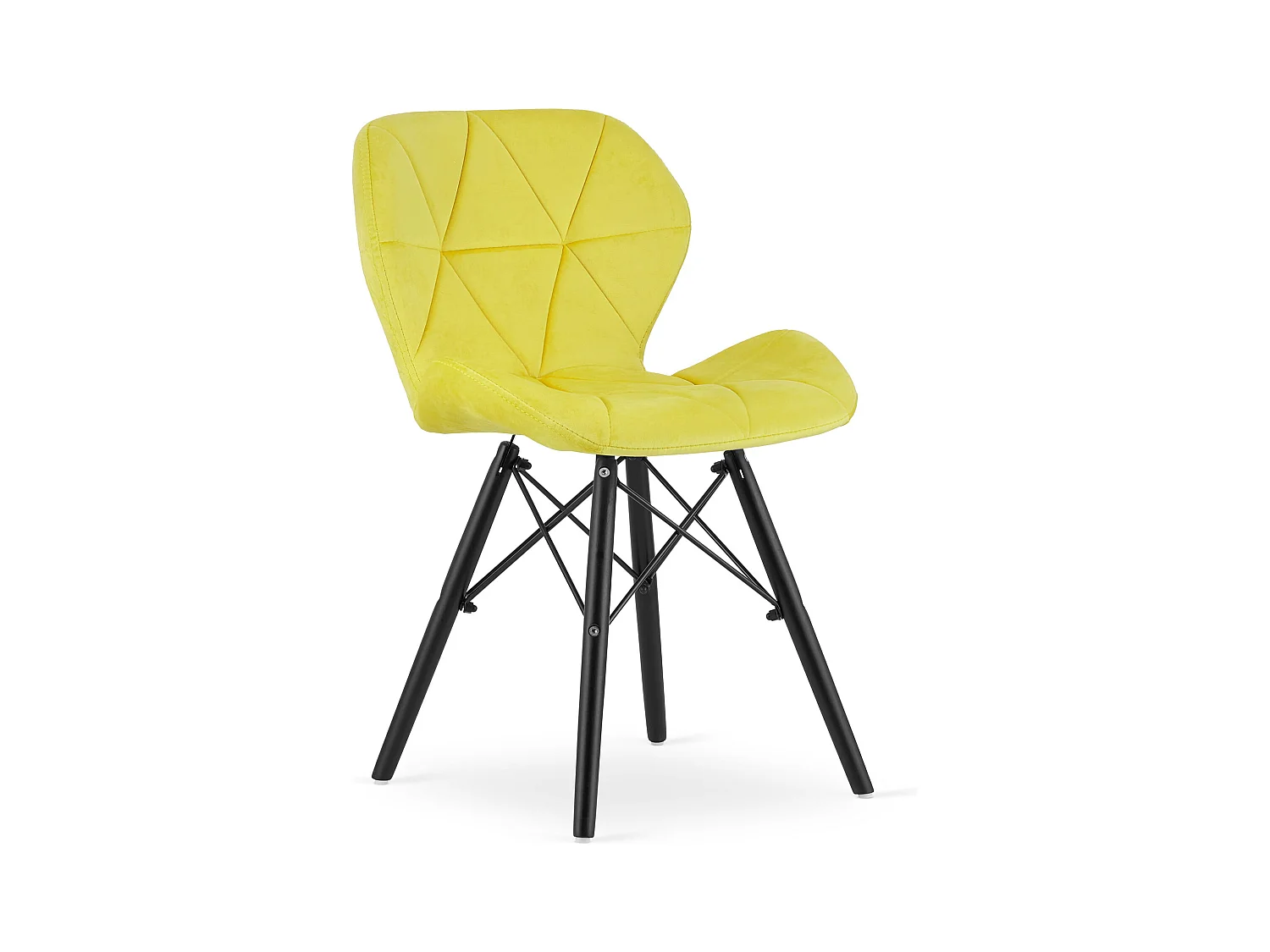 Krzesło LAGO Aksamit - żółte / nogi czarne x 1