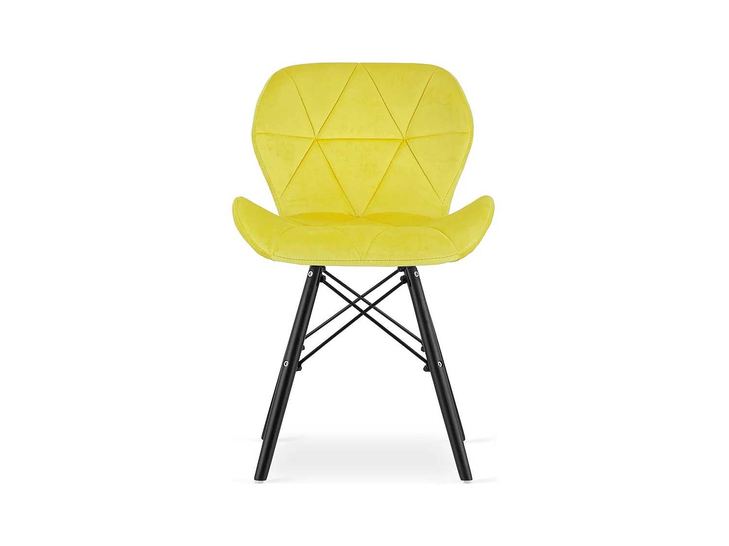 Krzesło LAGO Aksamit - żółte / nogi czarne x 1