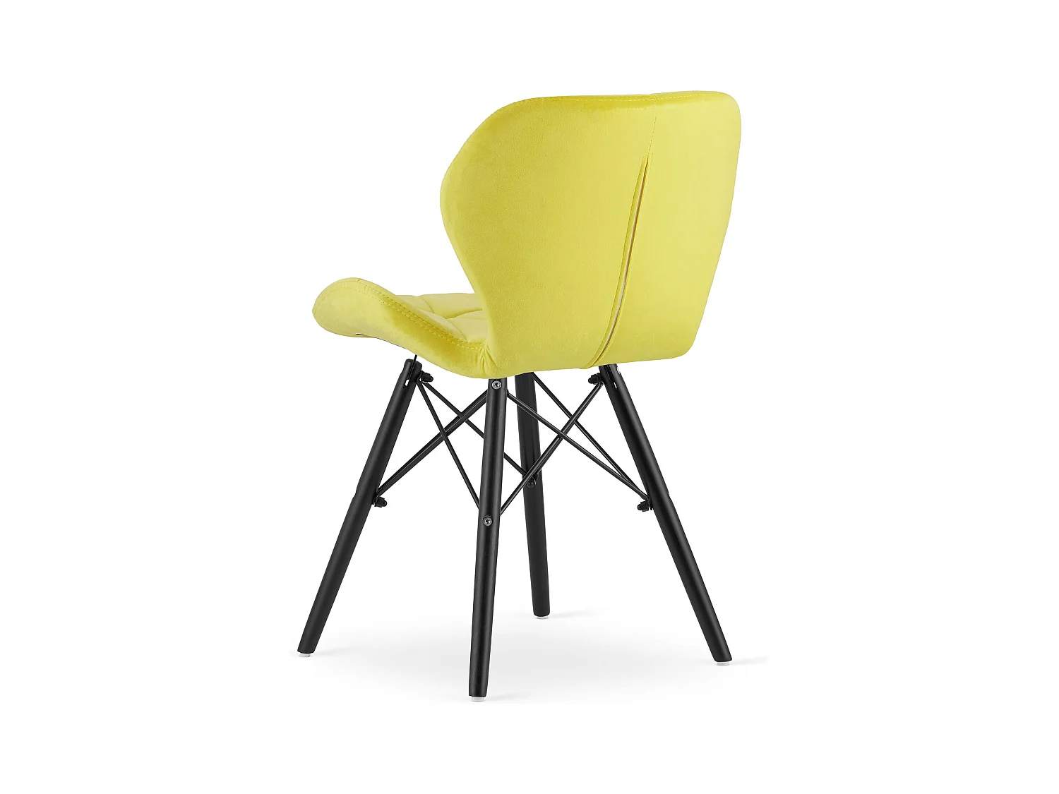 Krzesło LAGO Aksamit - żółte / nogi czarne x 1