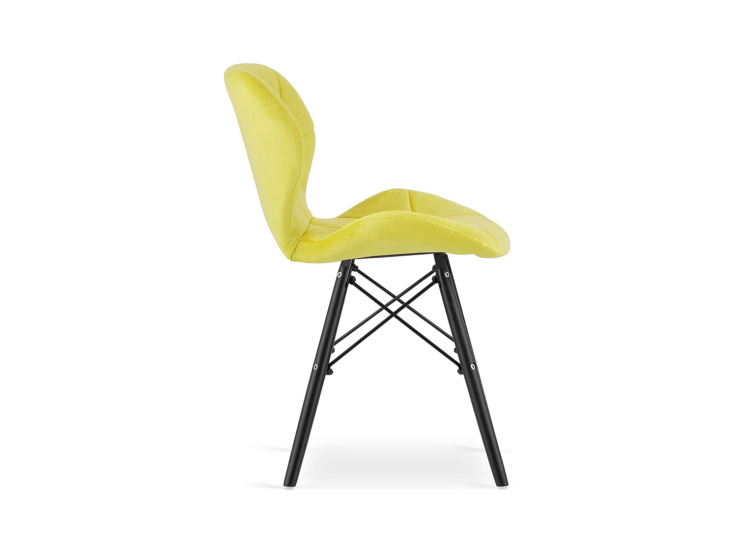 Krzesło LAGO Aksamit - żółte / nogi czarne x 1