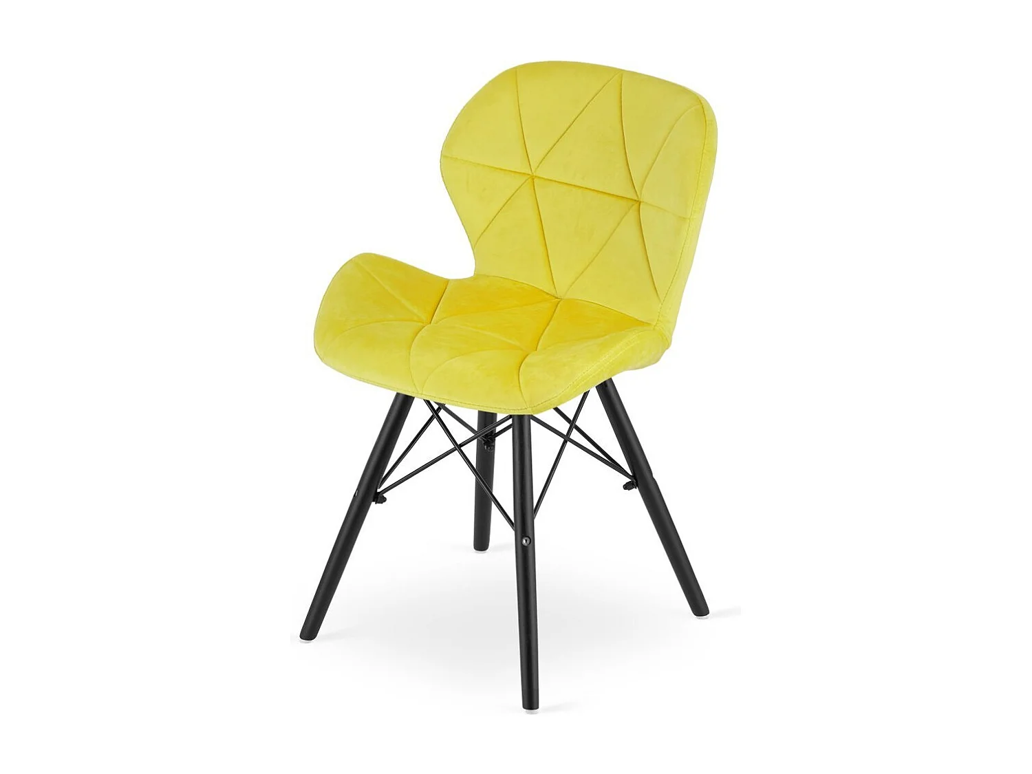 Chaise LAGO en velours - pieds jaunes / noirs x 1