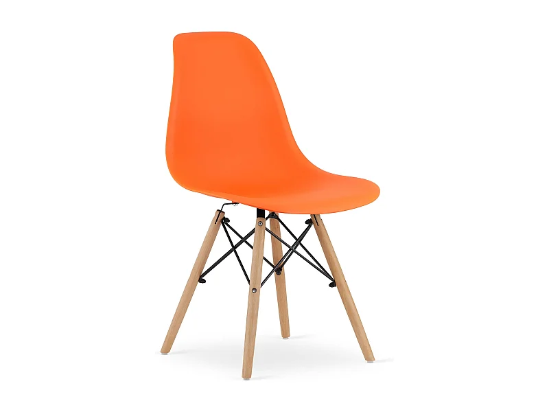 Chaise OSAKA orange / pieds naturels x 1