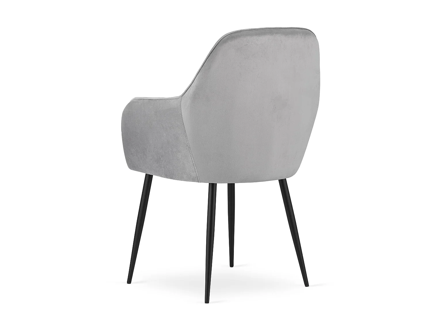 Chaise LUGO - velours gris argenté / pieds noirs x 1
