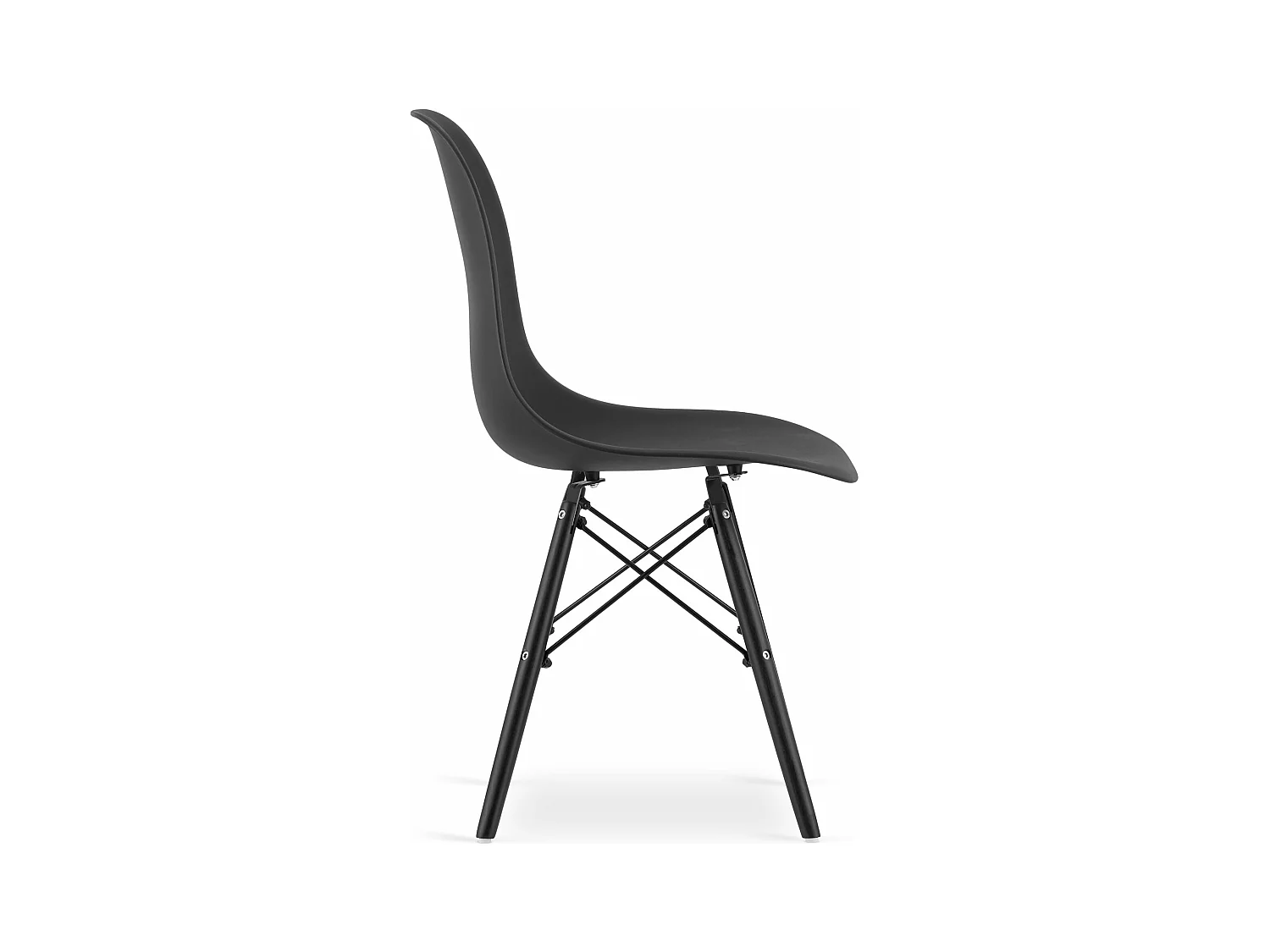 Chaise OSAKA noire / pieds noirs x 1