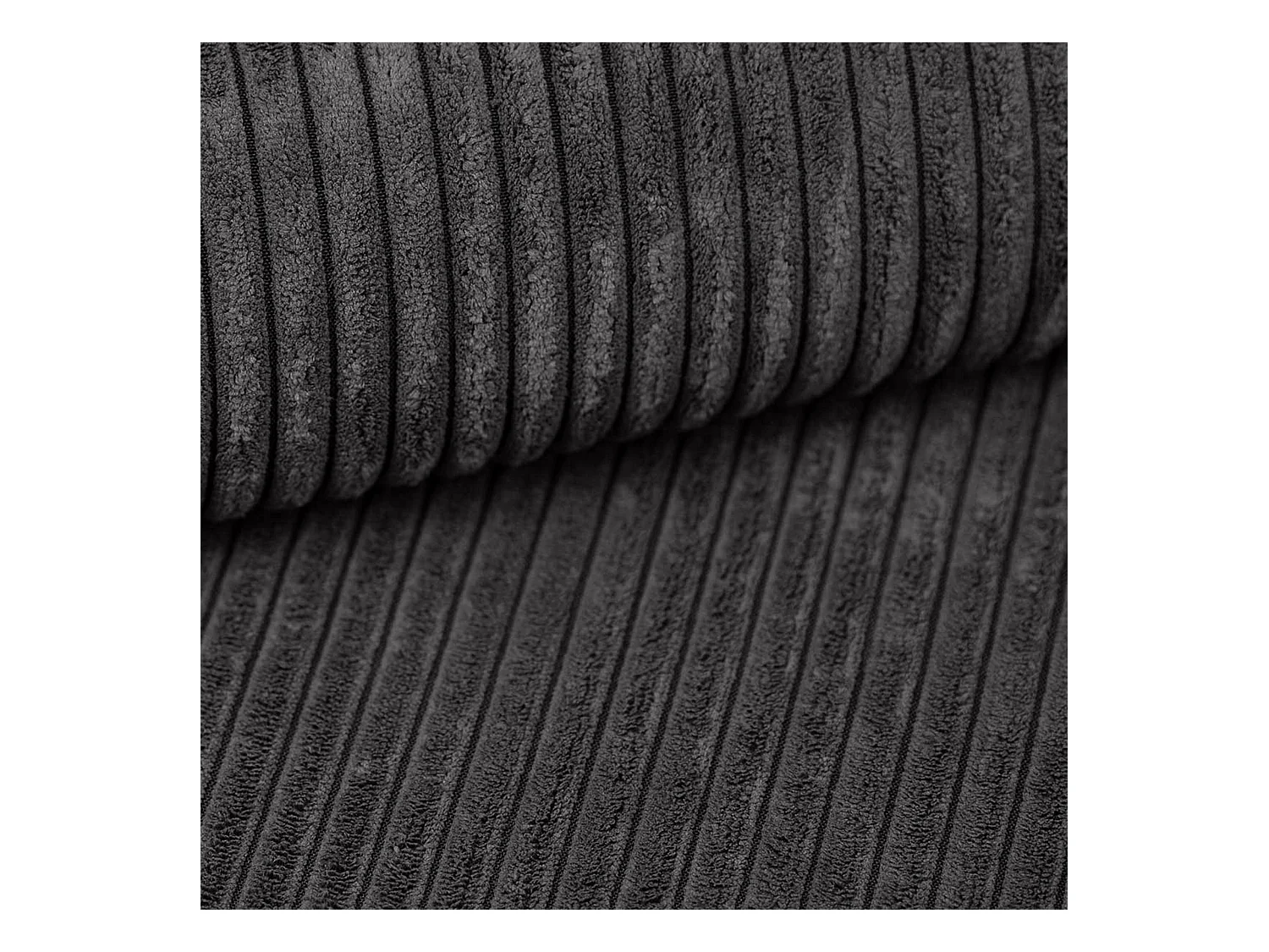 AX LIVING Cord Couch L Form – Arborio 280 cm Ecksofa in Dunkelgrau R