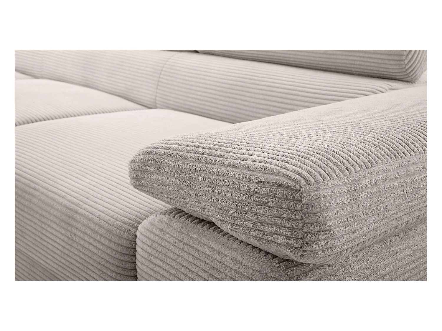 AX LIVING Arborio witte hoekbank 280cm slaapfunctie en opbergruimte L