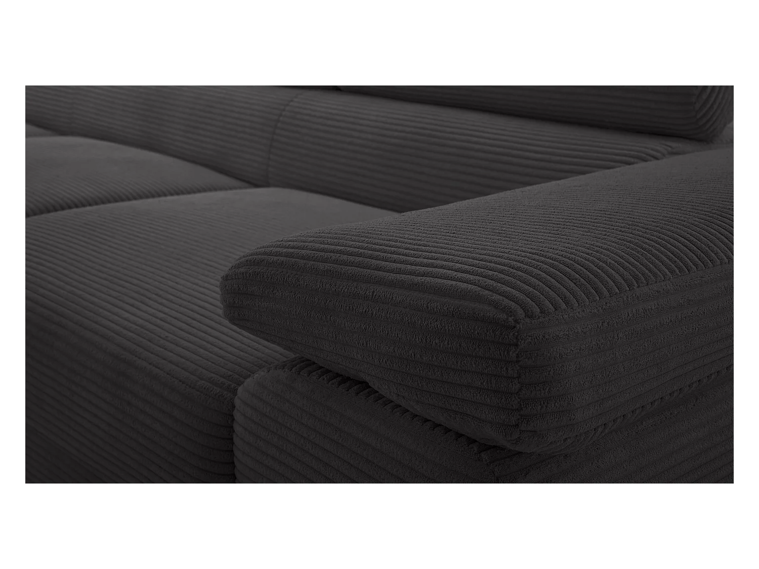 AX LIVING Arborio donkergrijze hoekbank – 280 cm met slaapfunctie L