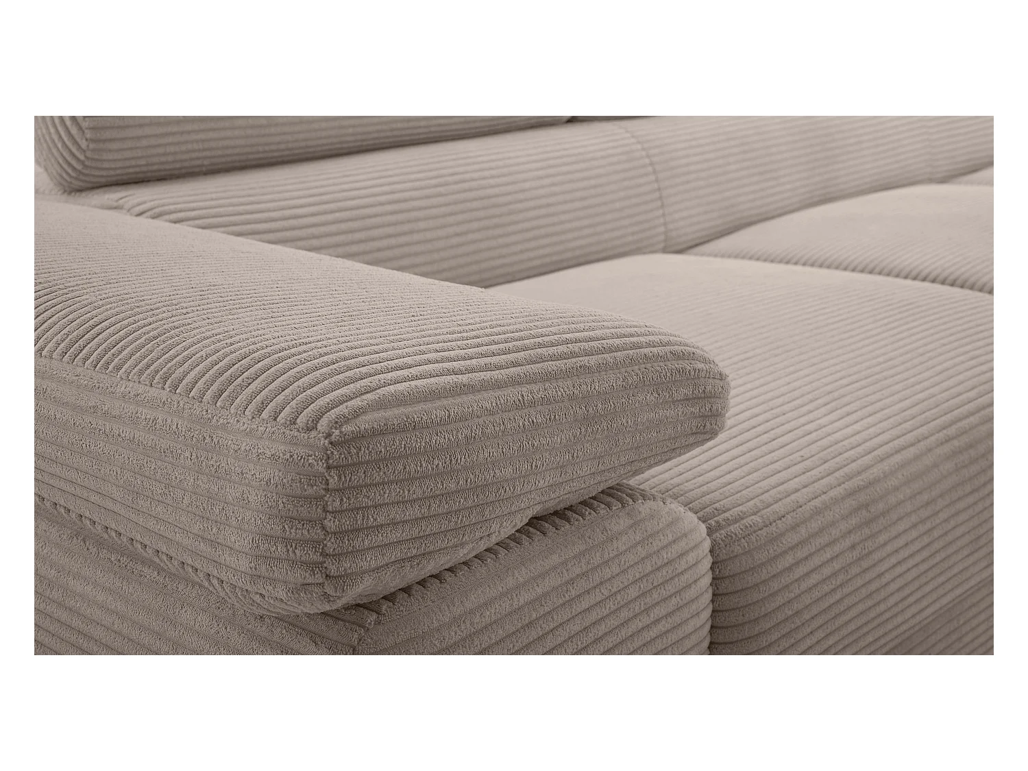 AX LIVING Arborio beige hoekbank – 352 cm slaapfunctie en opbergruimte