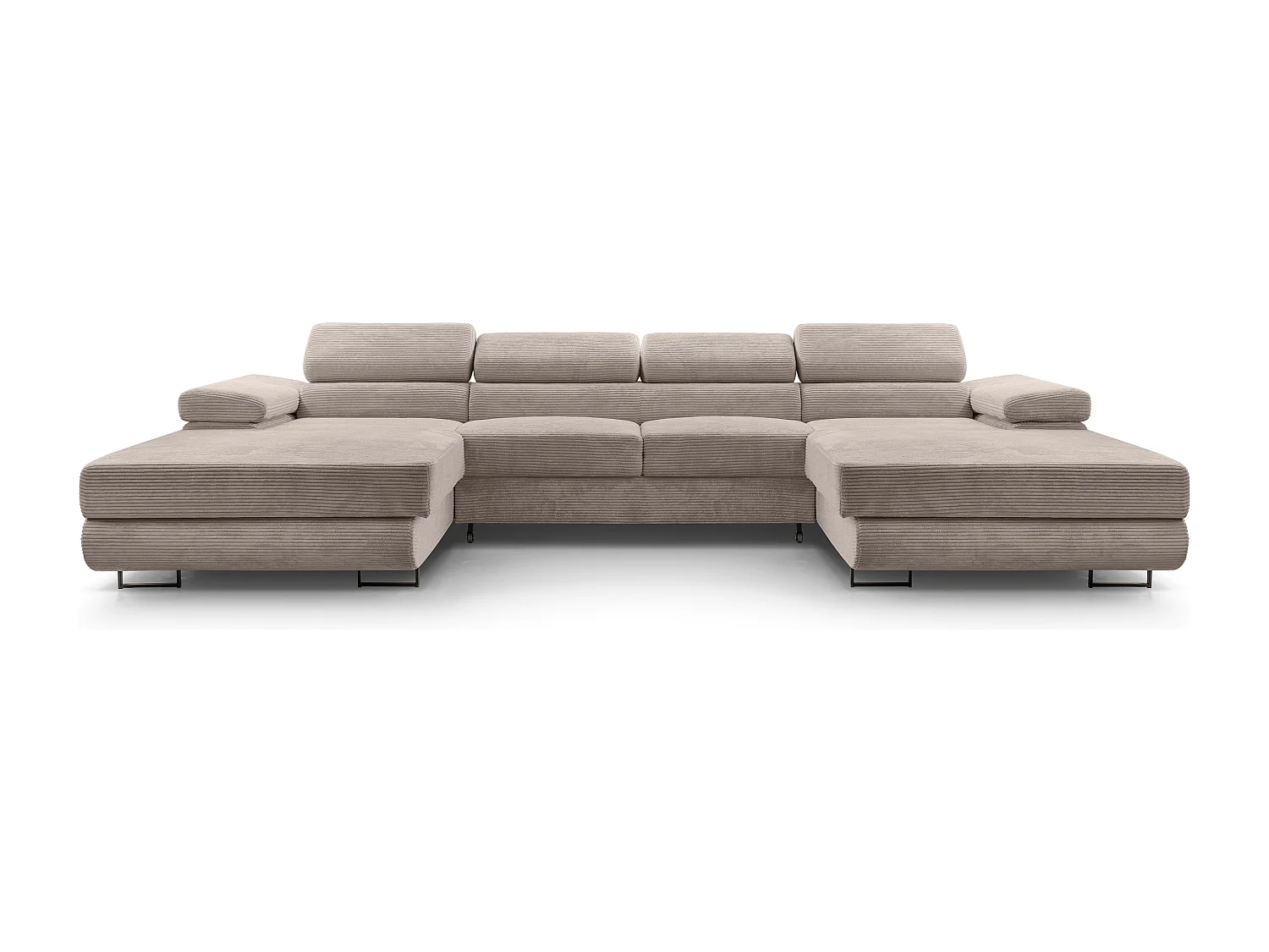 AX LIVING Canapé en U avec fonction lit – Arborio U 352 cm beige