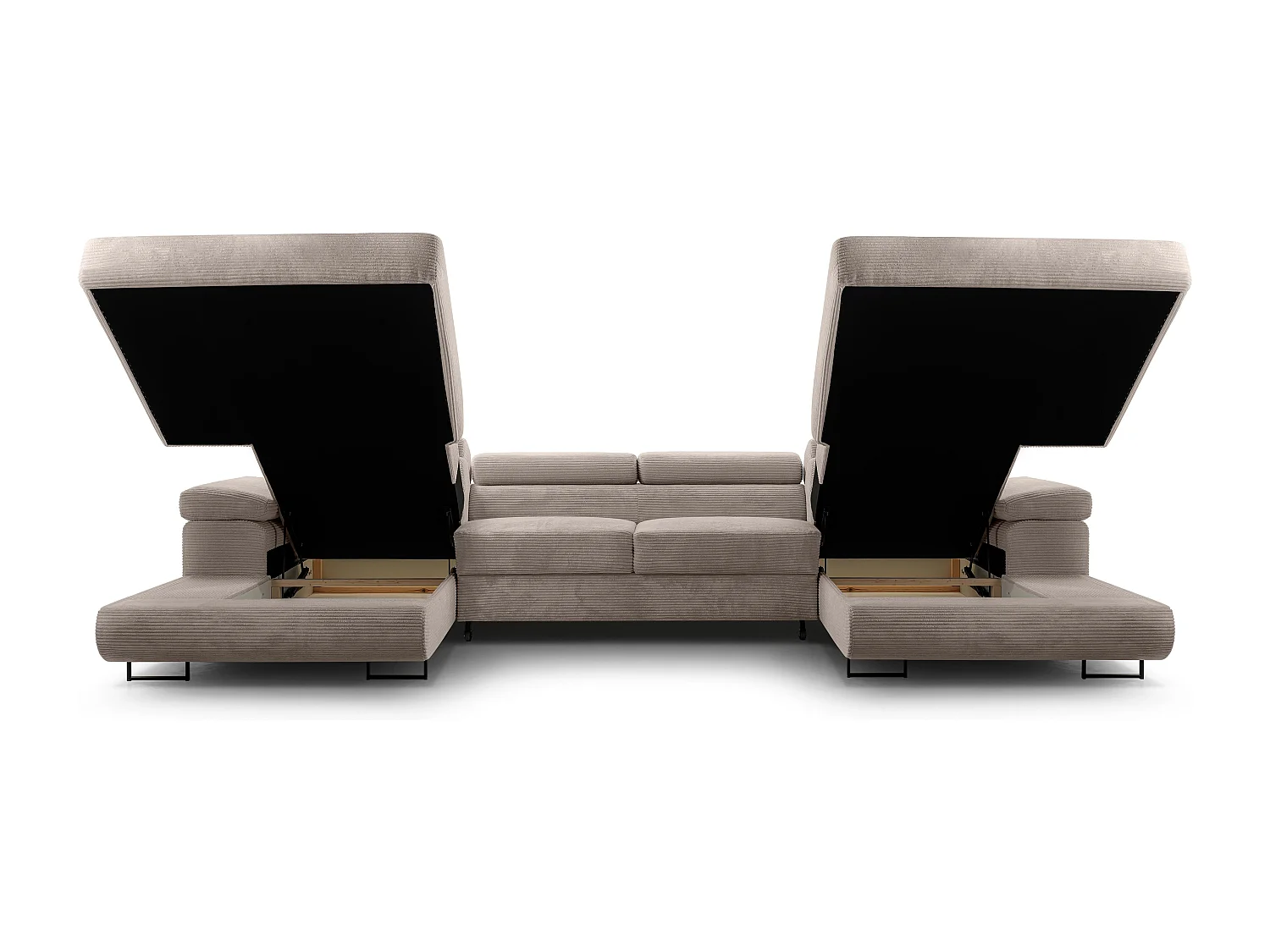 AX LIVING Canapé en U avec fonction lit – Arborio U 352 cm beige