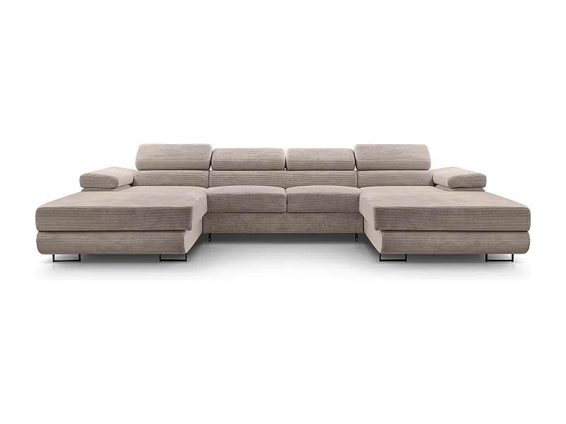 AX LIVING Canapé en U avec fonction lit – Arborio U 352 cm beige