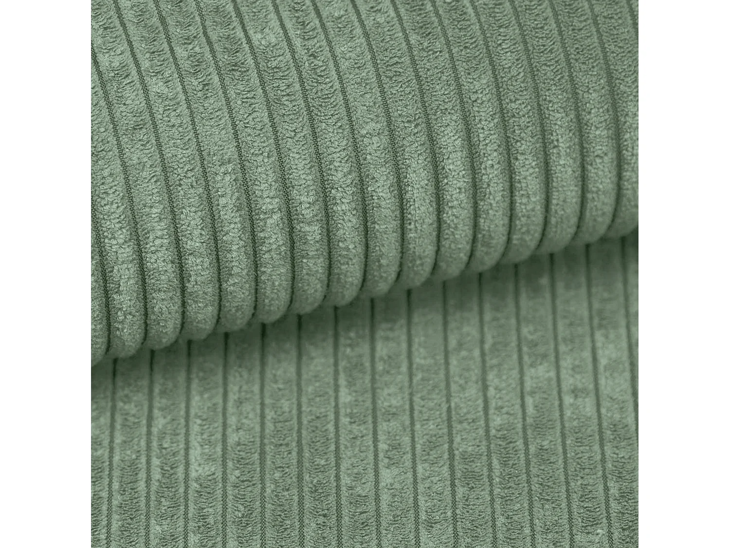 AX LIVING Canapé d’angle en velours côtelé Arborio 280 cm vert sauge G