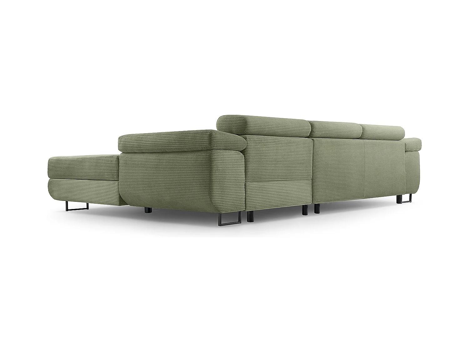 AX LIVING Salbeigrün Cord Couch L Form Arborio Wohnlandschaft 280cm R